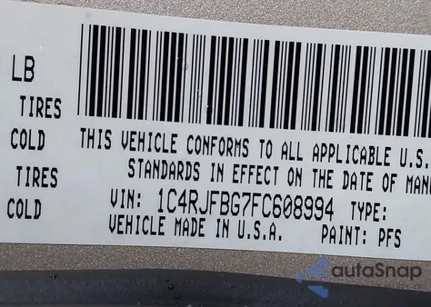 2015 Jeep Grand Cherokee Limited from USA, damaged, VIN 1C4RJFBG7FC608994
